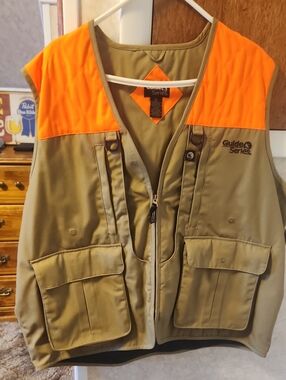 XL Mens Hunting Vest High-Visibility Orange & Tan Hunting Vest List # 88